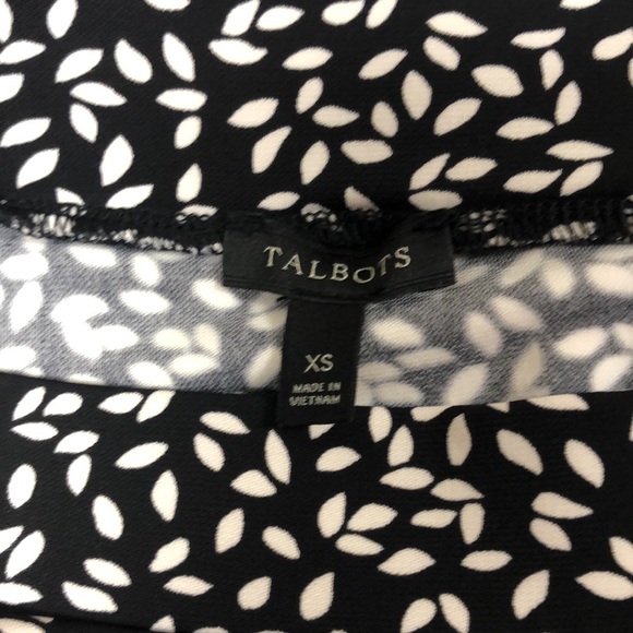 Talbots Black & White Leaf Print Midi Skirt - Size XS - Picture 7 of 9